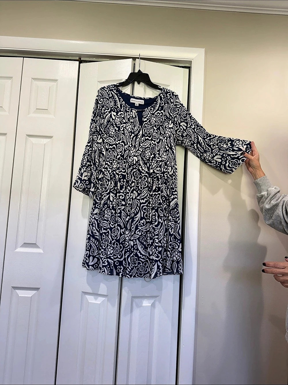 Blue & White Floral Mini Dress Like New